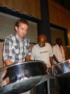 Alex Stankie from Islands Magazine learns to play the Seal Drums